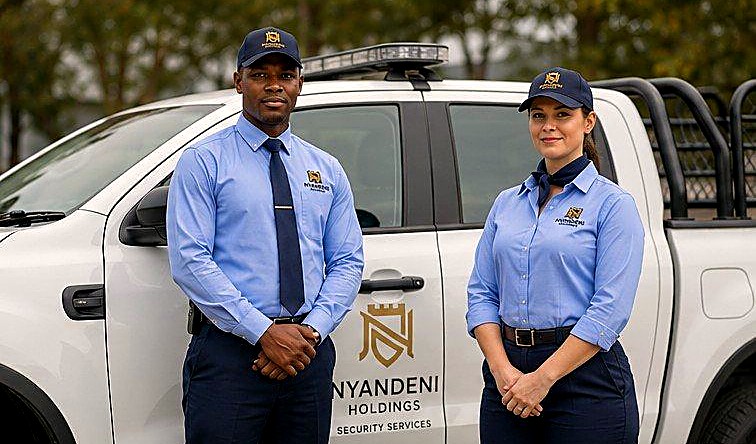 Nyandeni Holdings armed response officers with a branded rapid-response vehicle